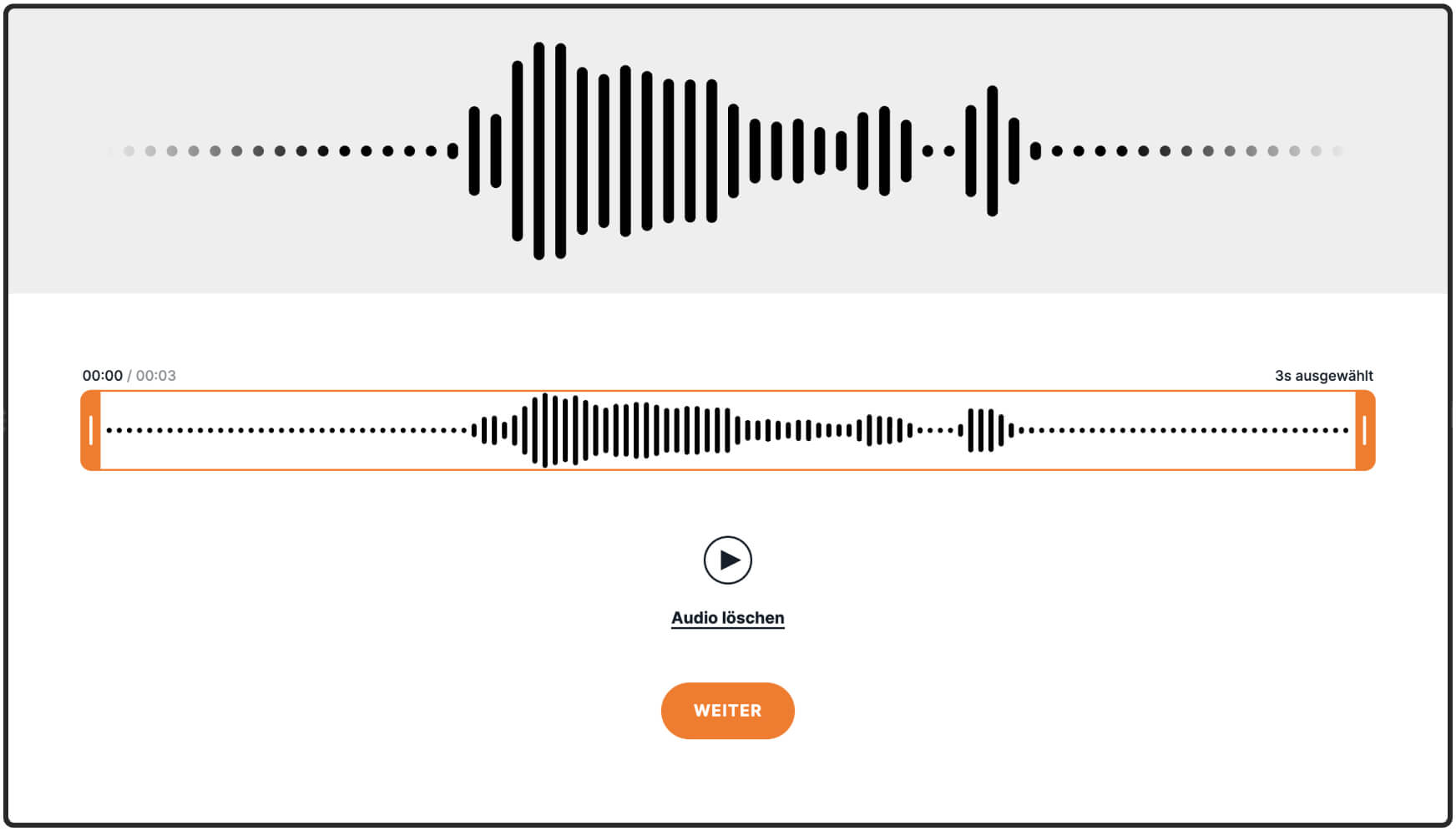 Wavibly Audio bearbeiten und zurechtschneiden, um Stimme als Bild zu visualisieren