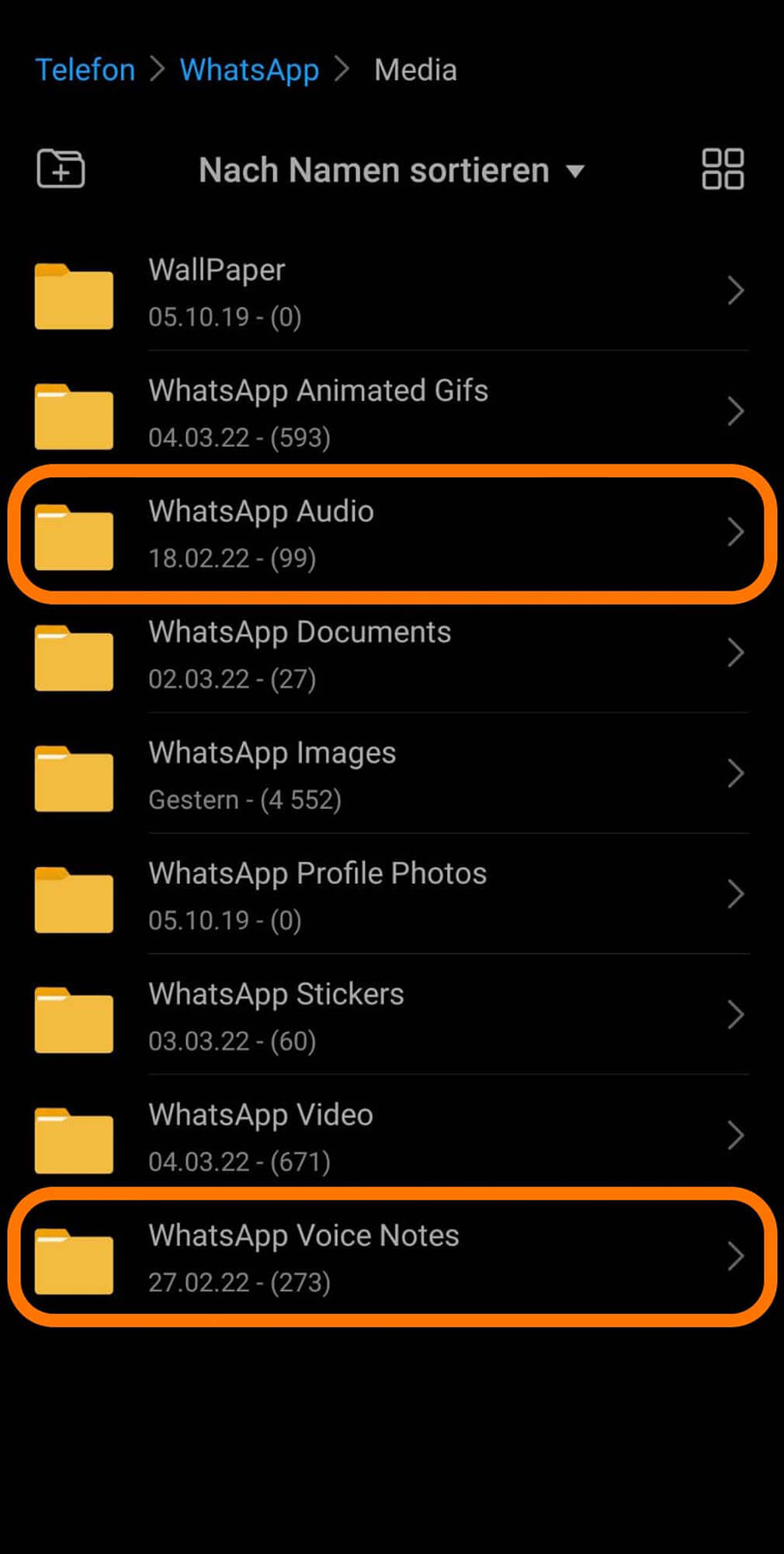 Android WhatsApp Media Audio Voice Notes
